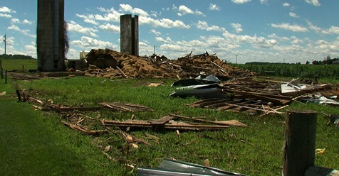 tornado sheds unconfirmed greenhouses barns destroys wisconsin western unlike move don minnesota